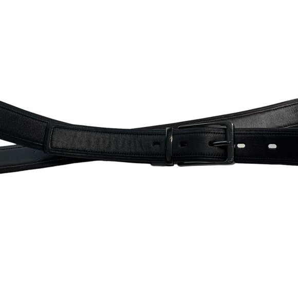 Full Grain Cowhide Leather Belt Men's Black Reversible 48 Inches - Picture 7 of 11